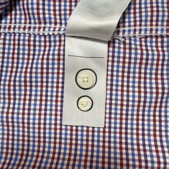 UNTUCKit Men’s Medium Blue & Red Plaid Relaxed Fit Long Sleeve Button Down Shirt - Picture 4 of 4
